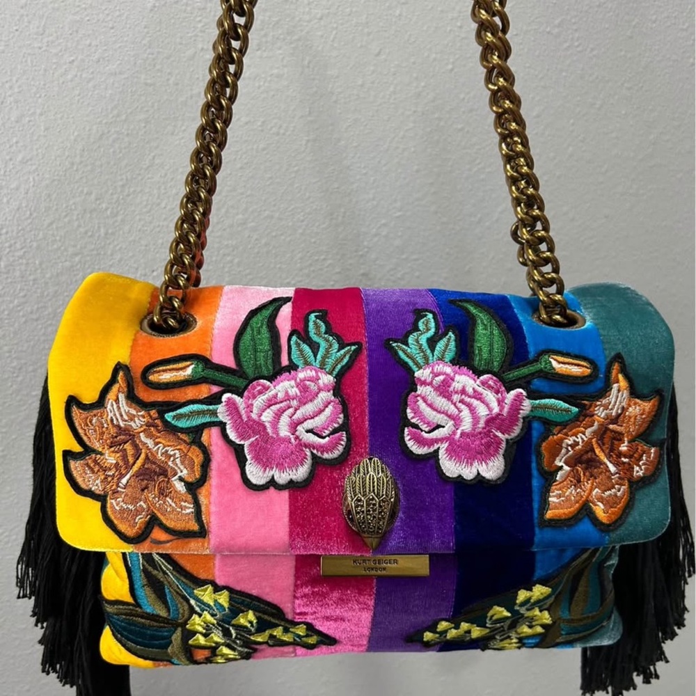 Kurt Geiger Multicolor Embroidered Shoulder Bag
